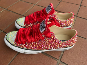 Red Low Top Fluorescent Converse